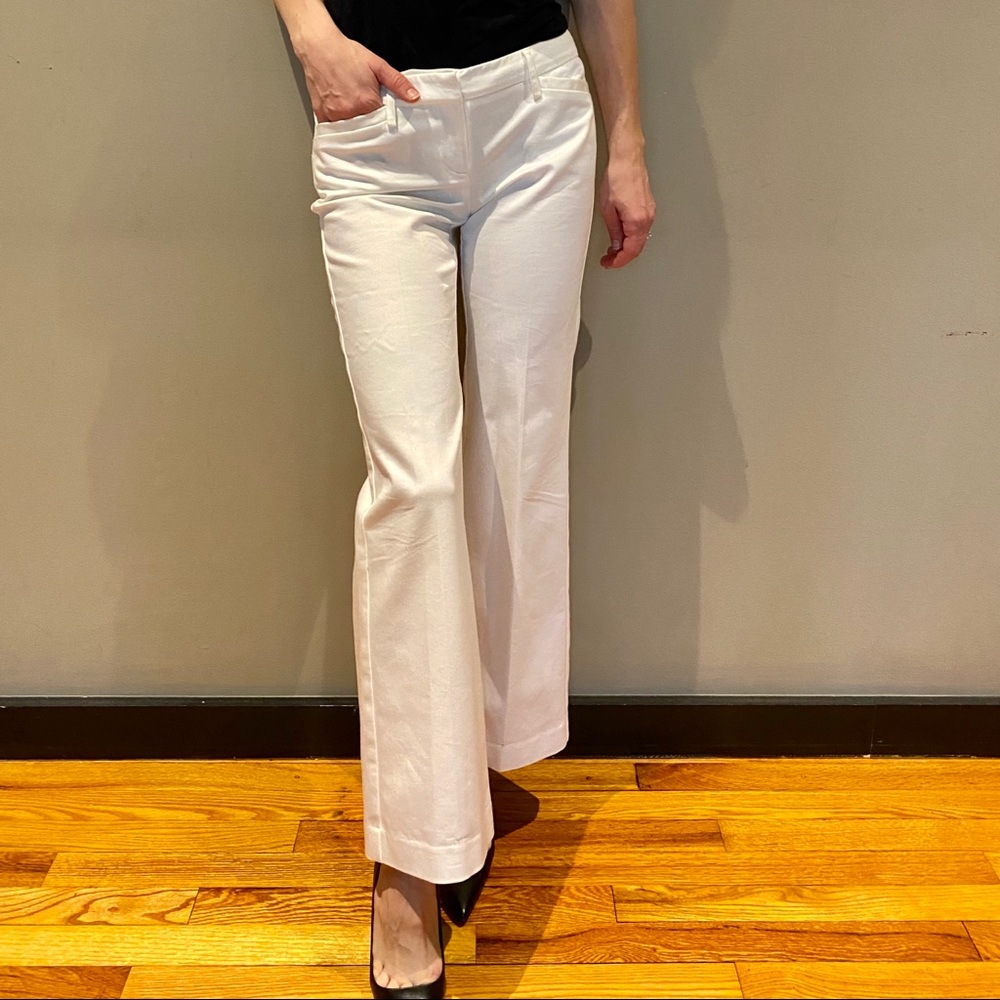 Women Suit Pants Straight White 0 XS Wide Flare